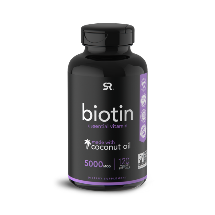 Биотин 5000 мкг, Biotin 5000 mcg, Sports Research, 120 капсул