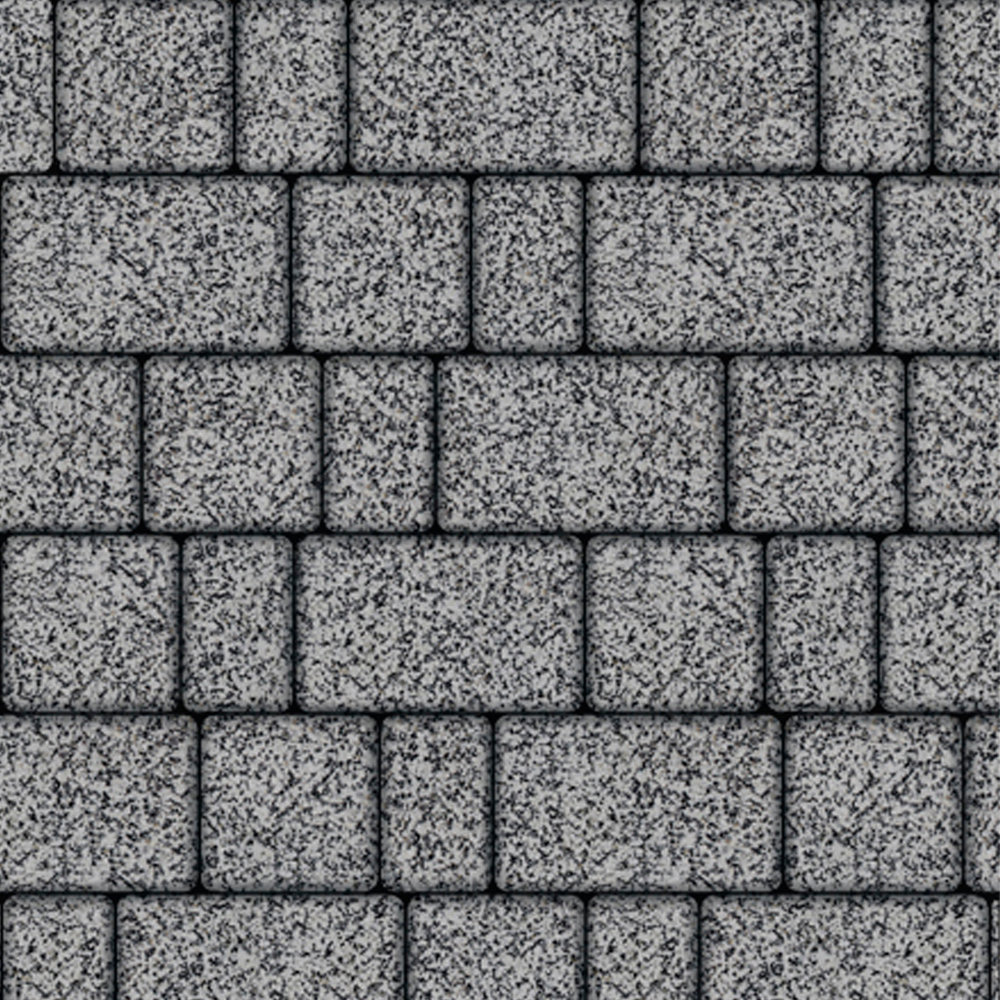 ТРОТУАРНАЯ ПЛИТКА СТАРЫЙ ГОРОД - Б.1.ФСМ.6 ГРАНИТ СЕРЫЙ С ЧЁРНЫМ, КОМПЛЕКТ ИЗ 3 ВИДОВ ПЛИТ