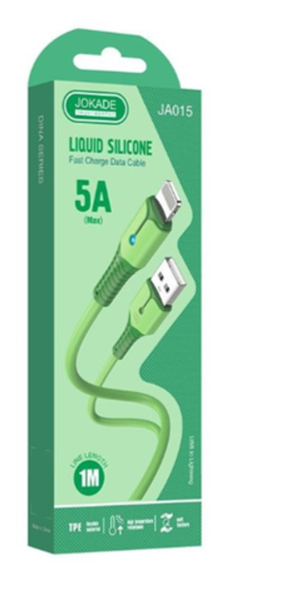 Кабель Jokade JA015 Lightning 5A силиконовый зеленый 1 м