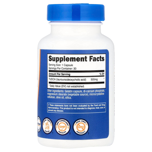 Nutricost, TUDCA, 500 мг, 30 капсул