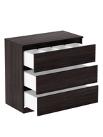 Dipriz Комод 3 ящика Марм 70х35х67 см, в скандинавском стиле, черная сосна