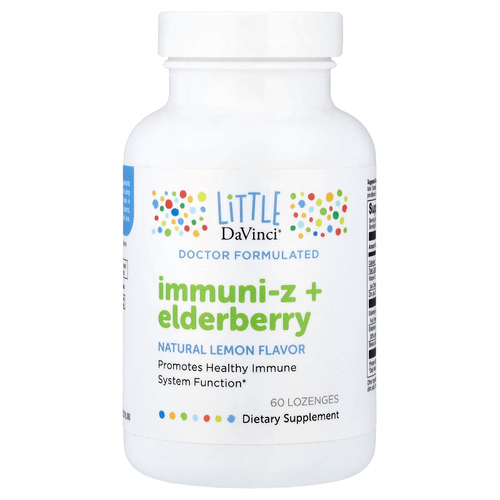 Little DaVinci, Immuni-Z +, бузина, натуральный лимон, 60 пастилок