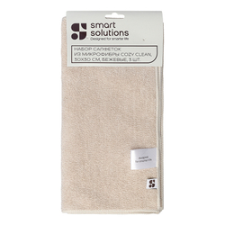 Набор салфеток из микрофибры cozy clean, 30х30 см, бежевые, 3 шт.