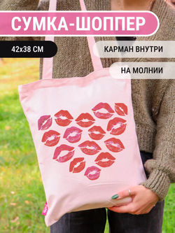 Сумка шоппер женская аниме тканевая через плечо с принтом