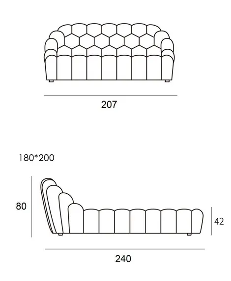 Кровать Bubble 180х200 см, белая