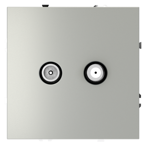 Розетка телевизионная встраиваемая VOLTUM S70 оконечная TV+SAT, (сталь)