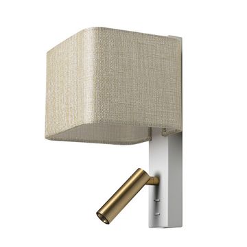 Бра с абажуром и выключателем 3W 3000K+1*E14 CL704482 белый/песочный DEKART Citilux