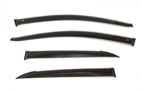 Дефлекторы боковых окон Cobra Tuning на Kia Picanto 4 5 дв. 2017 хромированный молдинг арт.K14917CR