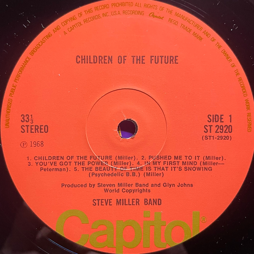 Steve Miller Band ‎– Children Of The Future (Англия 1972г.)