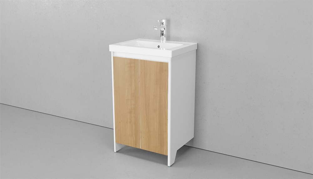 Тумба напольная VELVEX Klaufs 50.2D-617.216 с раковиной Cersanit COMO 50