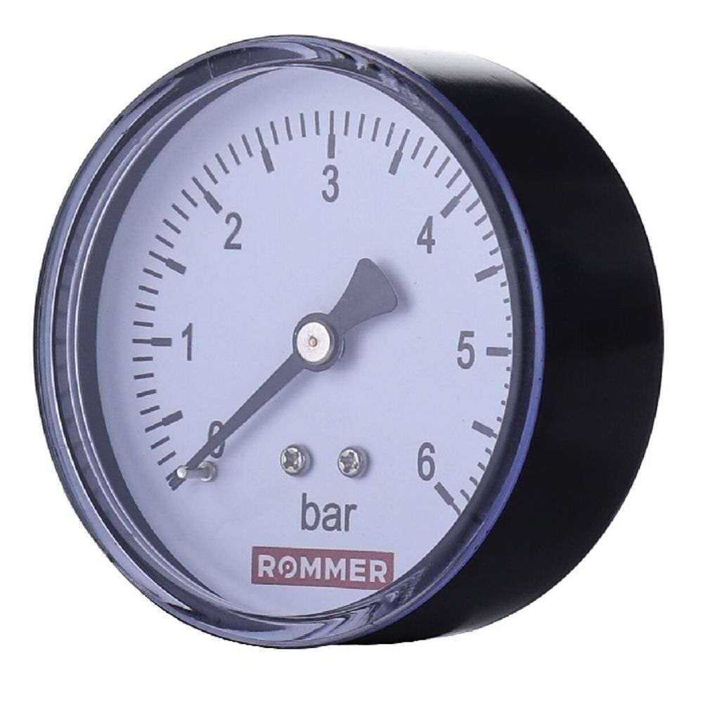 Манометр аксиальный Rommer 1/4&quot;, 10 бар, 63 мм (RIM-0009-631008)