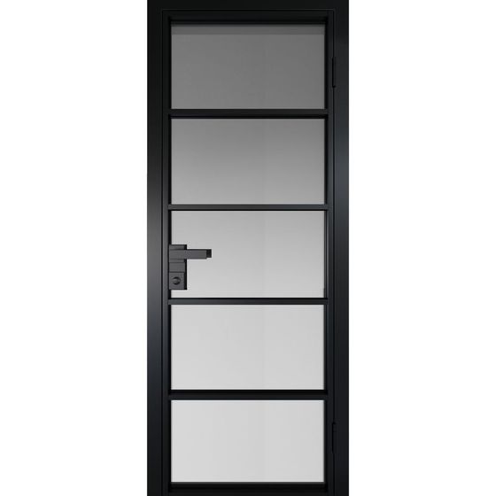 Межкомнатная дверь алюминиевая Profil Doors 14AG чёрная матовая RAL9005 остеклённая