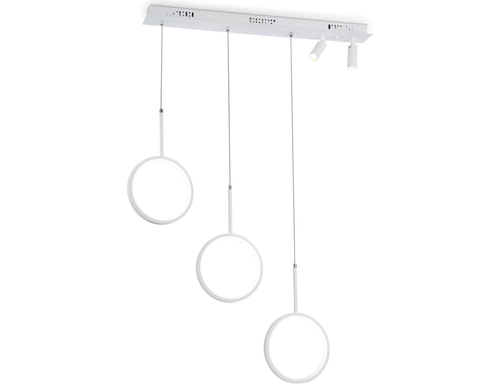 Светильник светодиодный подвесной с пультом FL5277/3+2 WH белый 59W 3000K/4200K/6400K+4200K 800*20*1200 (ПДУ ИК)