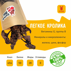 Лакомства для собак Сытый пёс / Легкое кролика / 1000 грамм