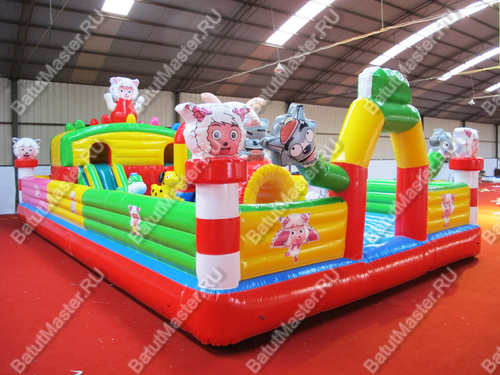 Надувной батут "Забавные ягнята", 10*6*4 м