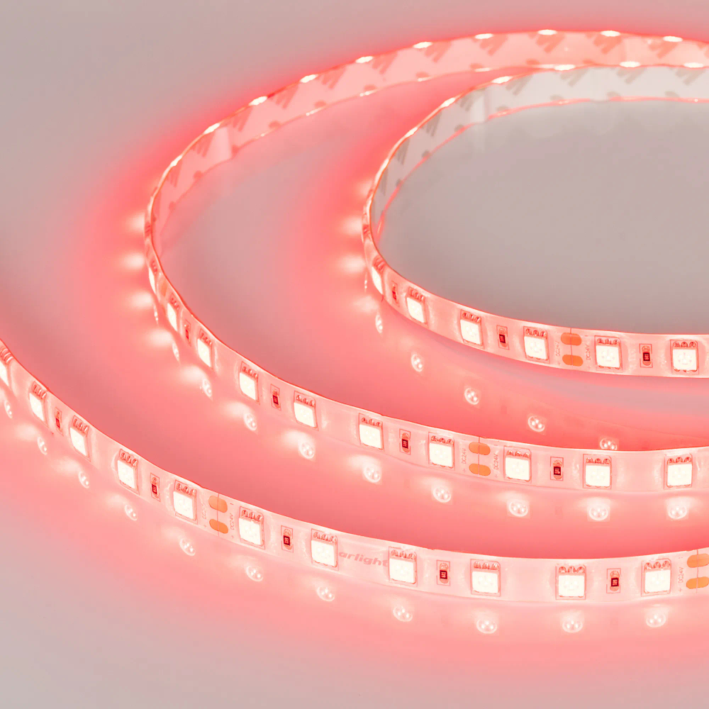 Светодиодная лента RTW 2-5000SE 24V Red 2x (5060, 300 LED, LUX) (Arlight, 14.4 Вт/м, IP65) 015597