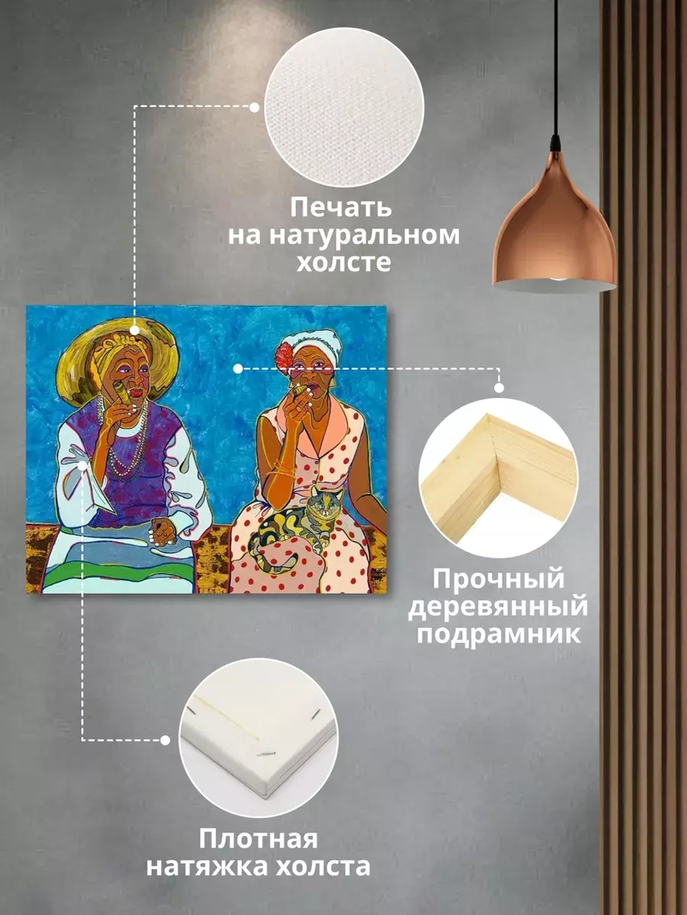 Кубинская интерьерная картина на холсте, фотопечать 40*50