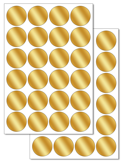 Золотистые (зеркальное золото) виниловые наклейки для упаковки и маркировки Policomprint M7 30 мм. 48 шт.