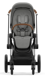 Коляска Cybex Priam IV Chrome Brown complete Aton B2 Steel Grey Base One 4 в 1 Mirage Grey