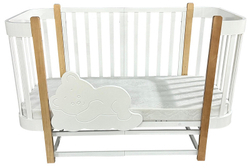 Детская кроватка Кедр Florencia продольный маятник 3 в 1 белый/бук
