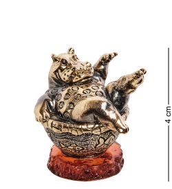 AM-2797 Шкатулка «Бегемотик Фифа» (латунь, янтарь)