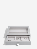 Органайзер для украшений и часов со стеклянной крышкой Stackers Classic Jewellery Box, 3 секции - White Pebble