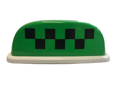 Знак такси шашки зеленый на магните с подсветкой