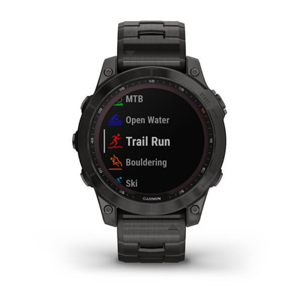 Умные часы Garmin Fenix 7 Sapphire Solar титановый угольно-серый DLC с угольно-серым титановым DLC браслетом