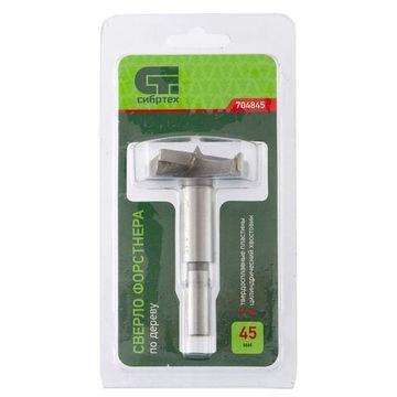 Сверло Форстнера по дереву, 45 мм, цилиндрический хвостовик Сибртех 704845