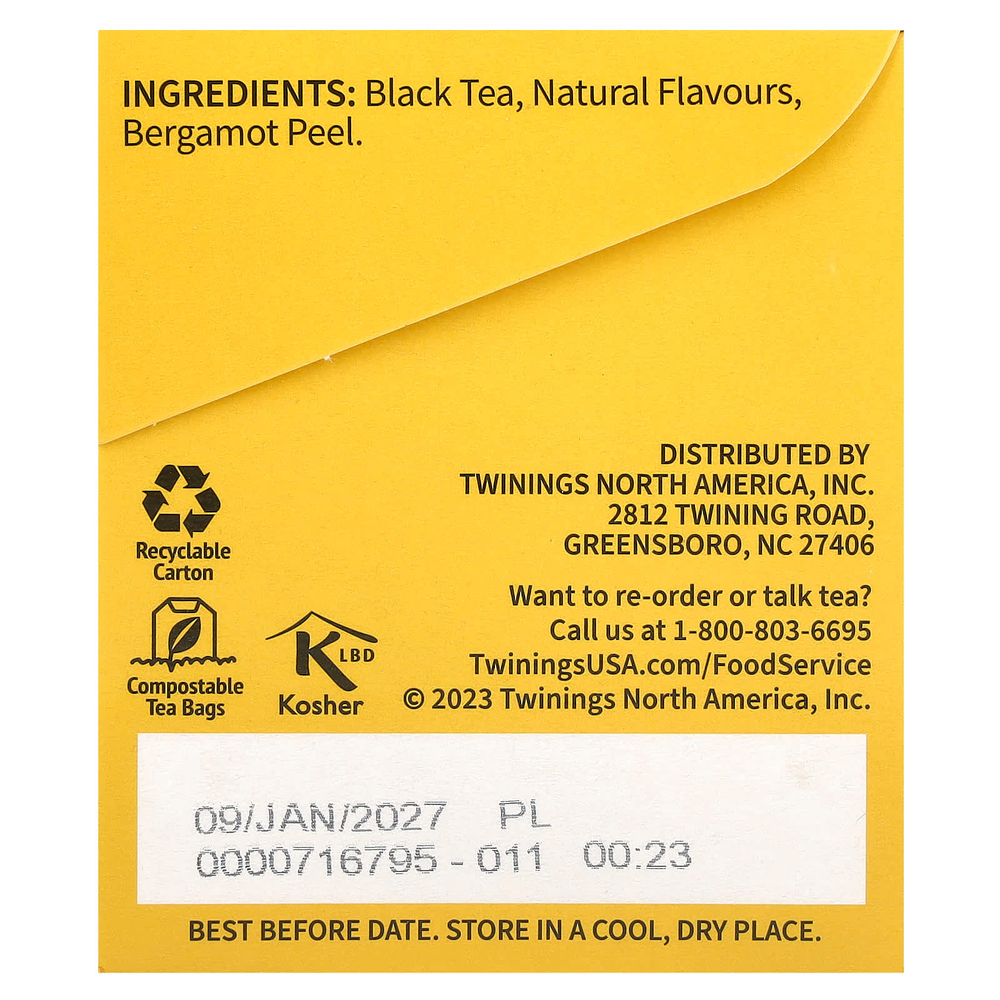 Twinings, Классический чай "Эрл Грей", 25 пакетиков, 1.76 унций (50 г)