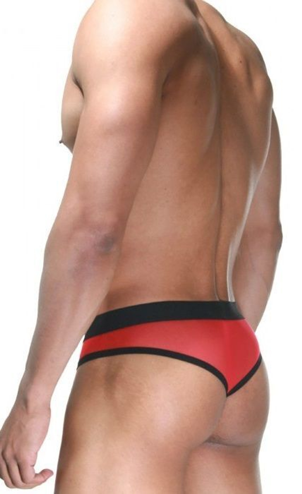 Красно-черные мужские трусы-тонги (Размер: L-XL) (Цвет: красный с черным)