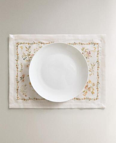 ZARA HOME САЛФЕТКА ПОД СТОЛОВЫЕ ПРИБОРЫ С ПРИНТОМ, ЗЕЛЕНЫЙ