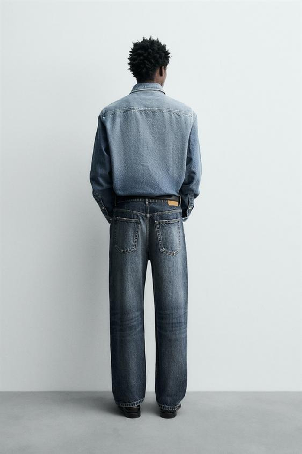 ZARA ДЖИНСЫ STRAIGHT ДЛИНОЙ ДО ЩИКОЛОТКИ, ВЫЦВЕТШИЙ СИНИЙ