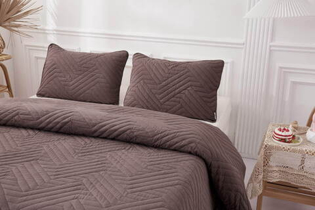 Покрывало 160х220 и наволочка 50х70 Sofi De MarkO Мориц коричневое