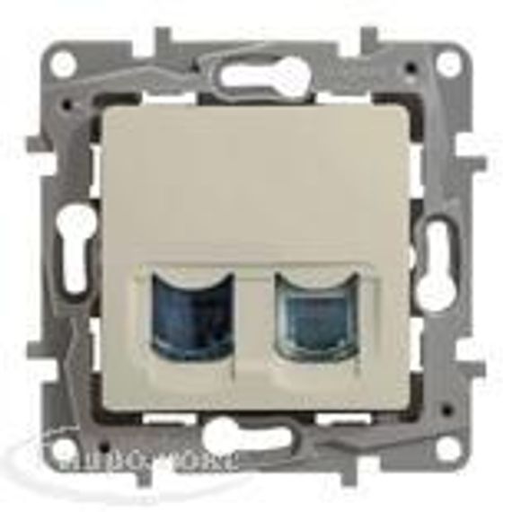Розетка RJ45+RJ11 Legrand Etika крем#