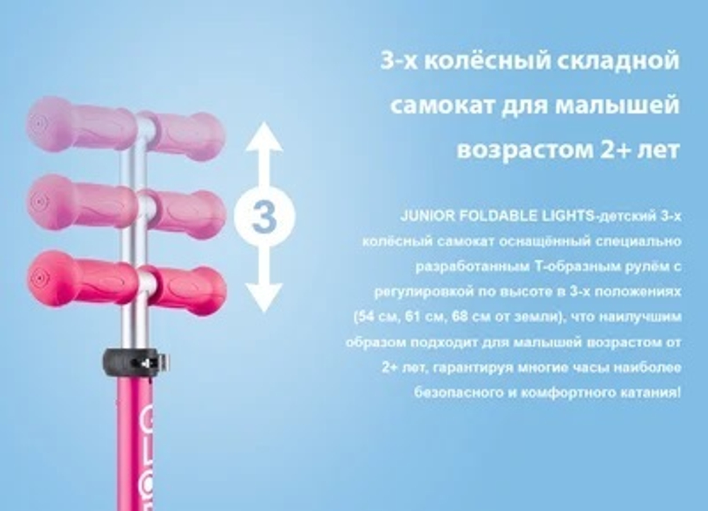 Самокат Globber Junior Foldable Lights зеленый