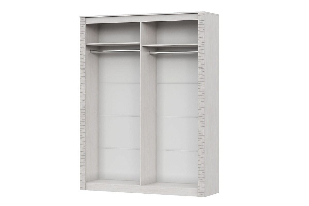 Шкаф для одежды распашной с зеркалом и полками Ясень Анкор светлый/Сандал светлый 133х49х220 см