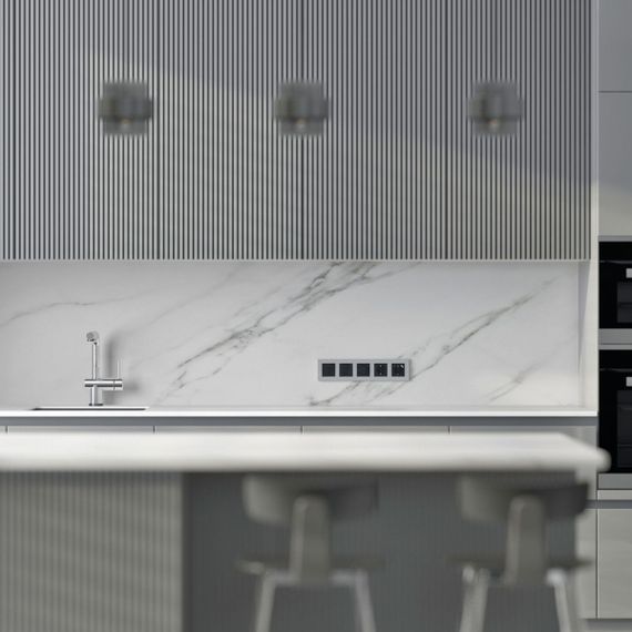 Рамка Werkel Slab на 5 постов серебро/софт W0052965 4690389207952