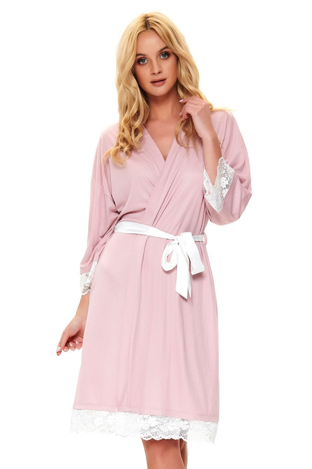 Элегантный халат-кимоно свободного силуэта (Размер: S) (Цвет: черный)