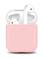 Силиконовый чехол для Apple Airpods розовый