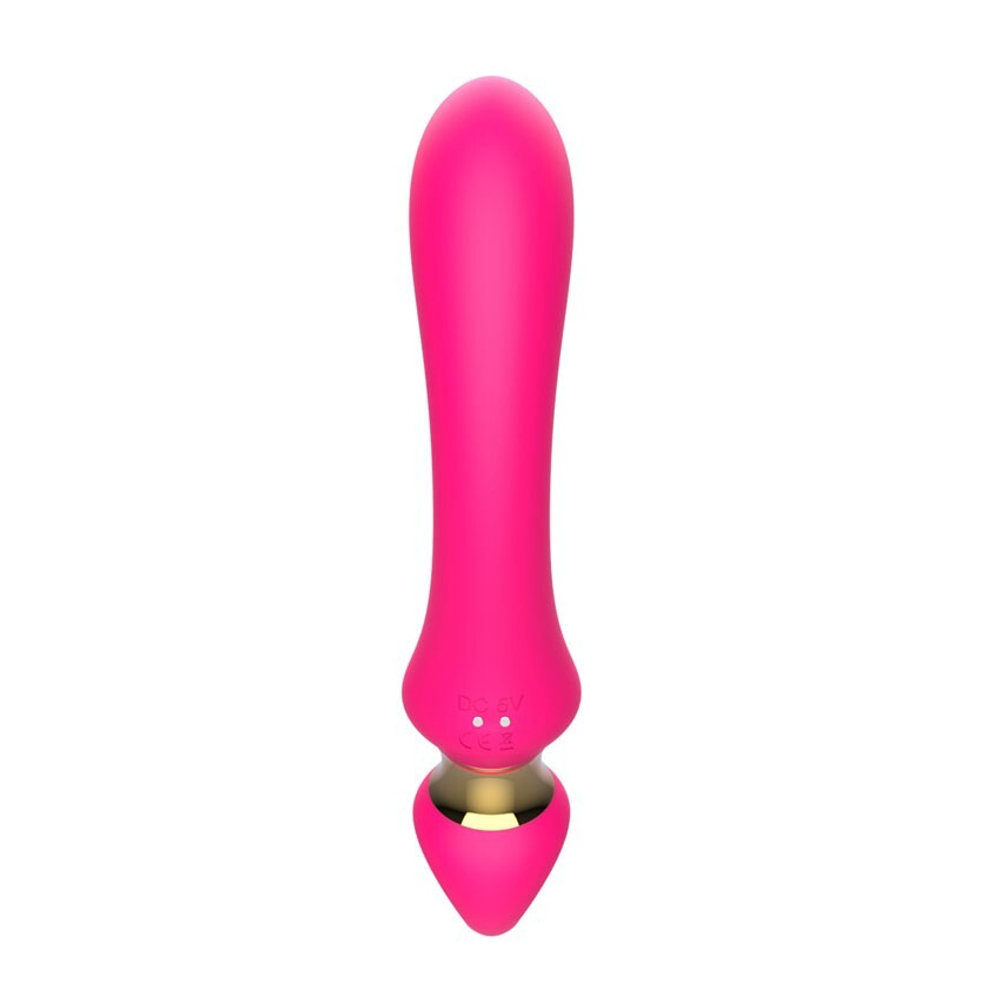 Розовый изогнутый вибромассажер Moon Vibrator - 21,1 см. (Цвет: розовый)