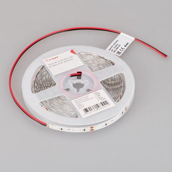 Светодиодная лента Arlight 6W/m 120Led/m 2835SMD алый 5M RT-A120-8mm 24V Scarlet 043383