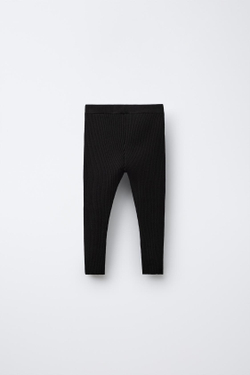 ZARA ЛЕГИНСЫ В РУБЧИК, ЧЕРНЫЙ