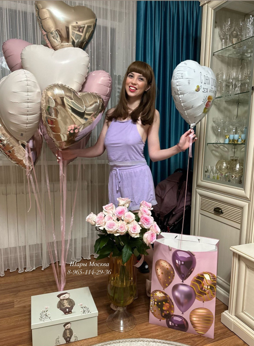 Сердце фольгированное на ленте