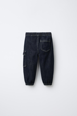 ZARA ДЖИНСЫ КАРГО COMFORT, СИНИЙ