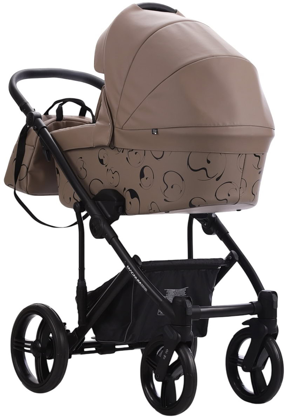 Детская коляска Bebetto Magnum Light SE Pro 3 в 1 с автокреслом Avionaut Cosmo 05 т.бежевая кожа черная рама
