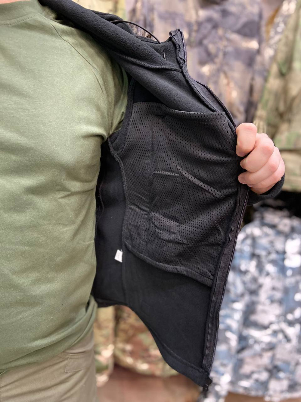 Флисовая кофта Han-Wild с капюшоном Черный