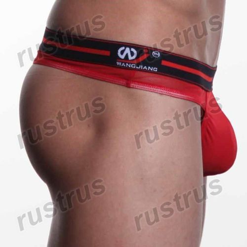 Мужские трусы стринги красные WANGJIANG WG00073