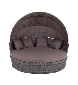 "Стильяно" плетеная кровать круглая, цвет графит