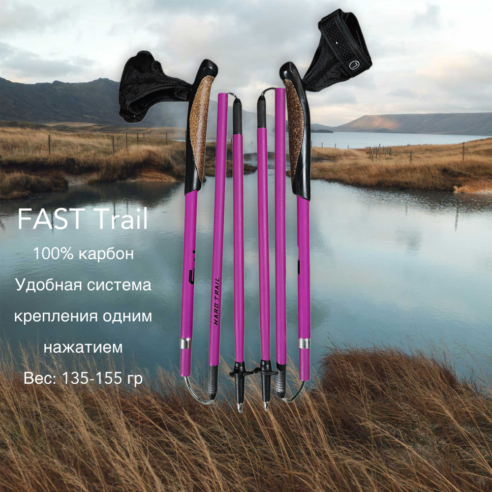 Палки для трейлраннинга TRS Fast TRAIL 2024 (розовый цвет)
